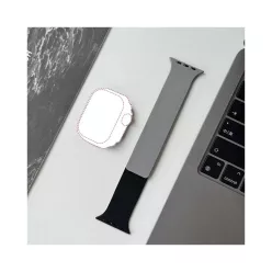   BlackBird BlackBird Litchi Watch Strap for Iwatch 42/44/45/46/49mm Black/Grey