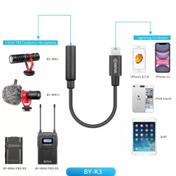 BOYA BY-K3 Microphone Audio Cable Black