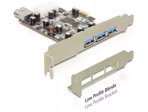 DeLock PCI Express Card > 3 x external + 1 x internal USB 3.0 Type-A female
