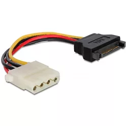   DeLock Power Cable SATA 15 pin female > 4 pin female 0,12m