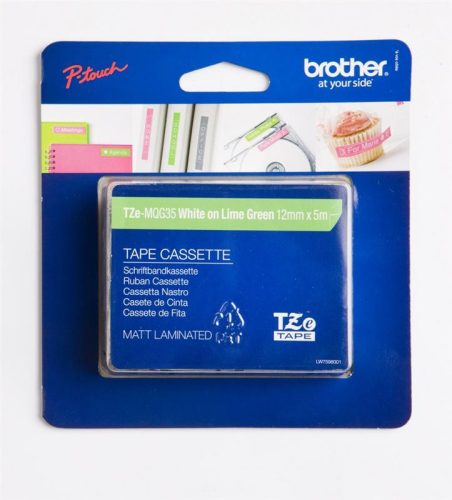 Brother TZE-MQG35 laminált P-touch szalag (12mm) Lime Green - 5m