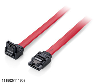 EQuip SATA3 adatkábel, 0,5m, L alak Red