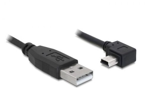 DeLock Cable USB 2.0-A male > USB mini-B 5pin male angled 3m Black