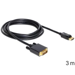   DeLock Cable Displayport 1.3 male > DVI -(24+1) male passive 3m Black