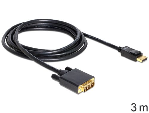 DeLock Cable Displayport 1.3 male > DVI -(24+1) male passive 3m Black