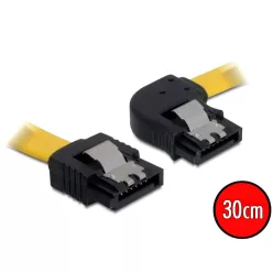 DeLock SATA right/straight metal yellow kábel 30cm