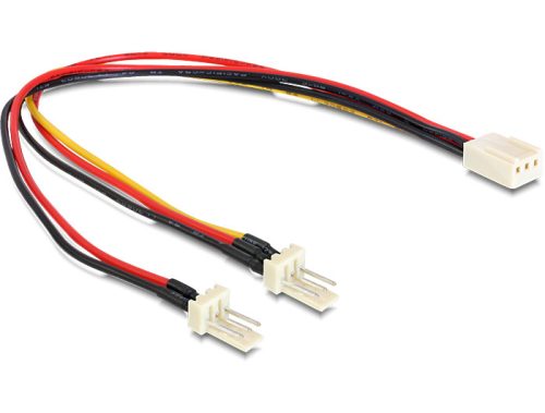 DeLock Molex 3 pin female > 2 x Molex 3 pin male (fan) 22cm