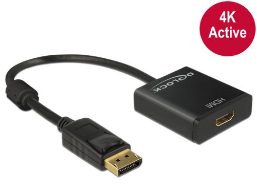 DeLock Adapter Displayport 1.2 male > HDMI female 4K Active Black