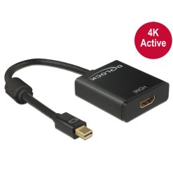   DeLock Adapter mini Displayport 1.2 male > HDMI female 4K Active Black