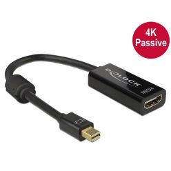   DeLock Adapter mini Displayport 1.2 male > HDMI female 4K Passive Black