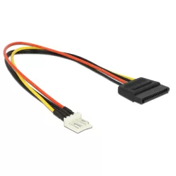   DeLock Power Cable SATA 15 pin female > 4 pin floppy male 24cm