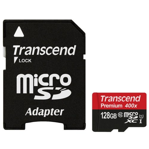 Transcend 128GB microSDXC Class10 UHS-I + adapterrel