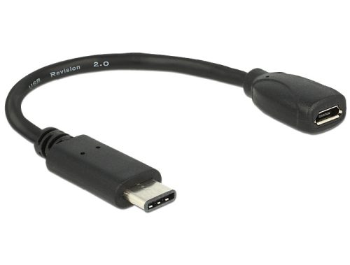 DeLock USB Type-C 2.0 apa - USB 2.0 micro-B anya Black 15cm