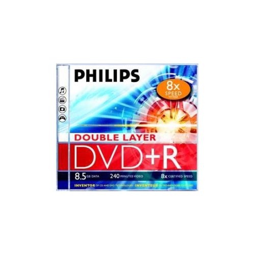 Philips DVD+R 8,5 Gb 8x kétrétegű normál tok (1-es címke)