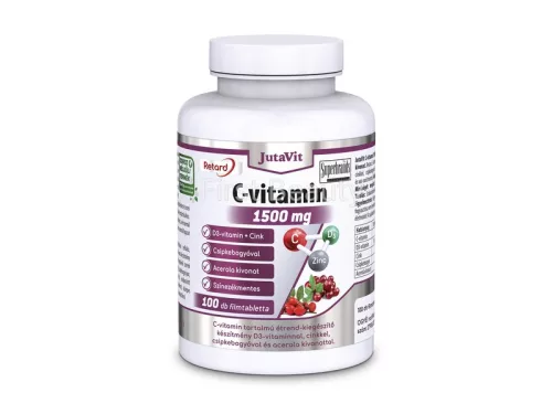 JUTAVIT C-VITAMIN 1500MG RETARD+D3-VITAMIN+CINK+CSIPKEBOGYÓ+ACEROLA TABLETTA 100DB