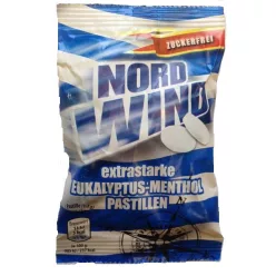 Nordwind eukaliptusz-mentol cukormentes 25 g