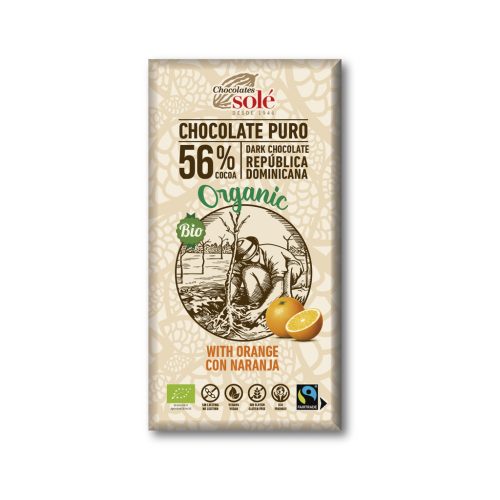 Sole bio étcsokoládé 56% naranccsal 100 g