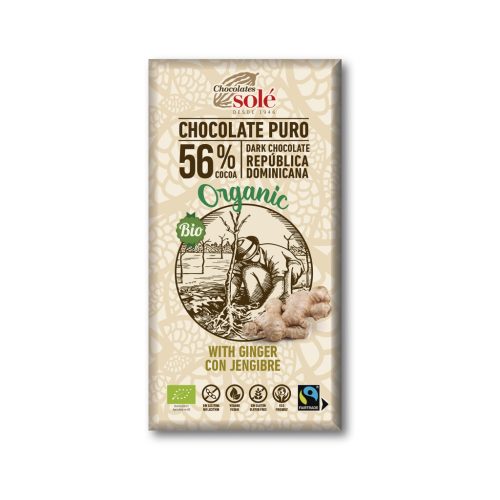 Sole bio étcsokoládé 56% gyömbérrel 100 g