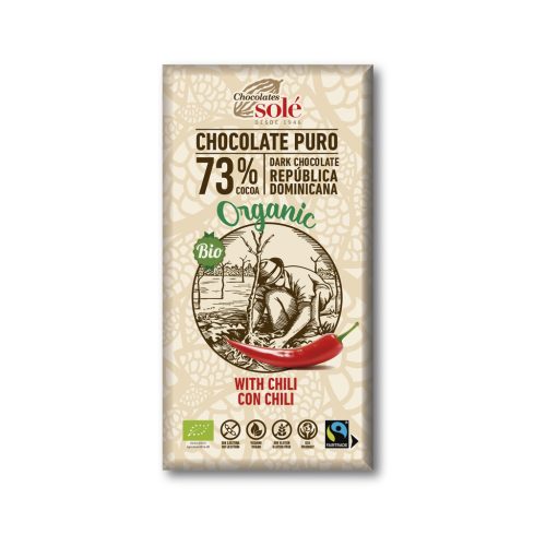 Sole bio étcsokoládé 73% chilivel 100 g