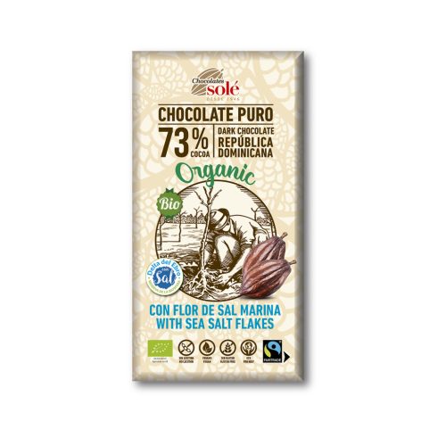 Sole bio étcsokoládé 73% tengeri sópelyhekkel 100 g