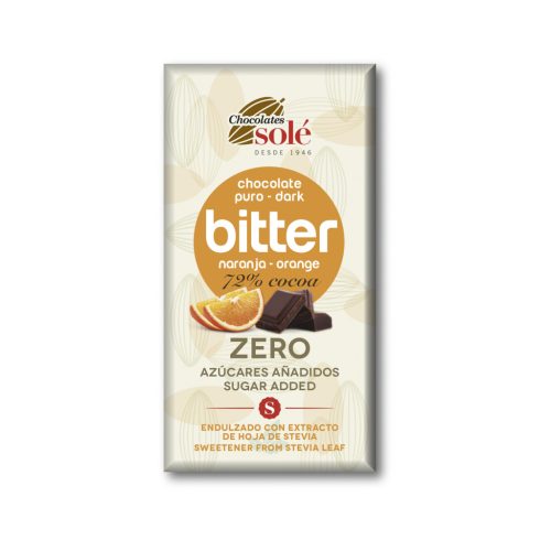 Sole bio zero étcsokoládé 72% keto naranccsal 100 g