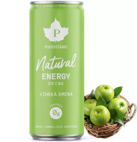 Puhdistamo természetes energiaital zöldalma ízű 330 ml