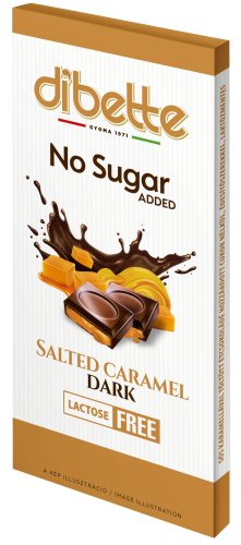Dibette Nas sós karamella ízű krémmel töltött étcsokoládé tábla, hozzáadott cukor nélkül, édesítőszerekkel 80 g