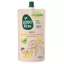   Lovo Bebe gyümölcspüré 6 hónapos kortól alma-eper-banán 120 g