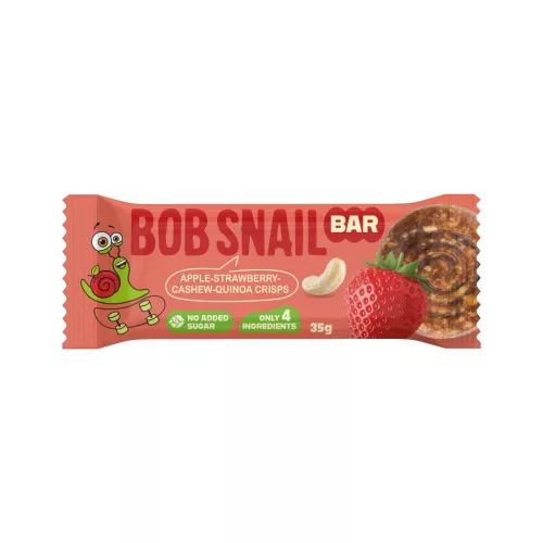 Bob Snail gyümölcsszelet magokkal alma-eper-kesudió-quinoa ropogós 35 g