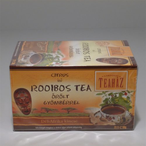 Teaház rooibos tea gyömbéres citrusos ízű citromfűvel 20x1,5 g