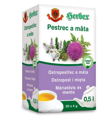 Herbex máriatövis és menta tea 20x4g 80 g