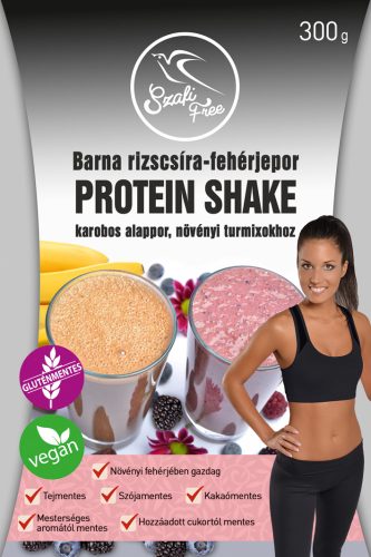 Szafi Free barna rizscsíra-fehérjepor protein shake karobos 300 g