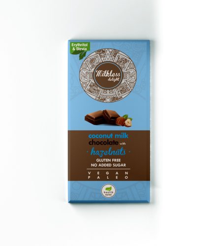 Health Market Milkless Delight Kókusztejes csokoládé egész mogyoróval 80g