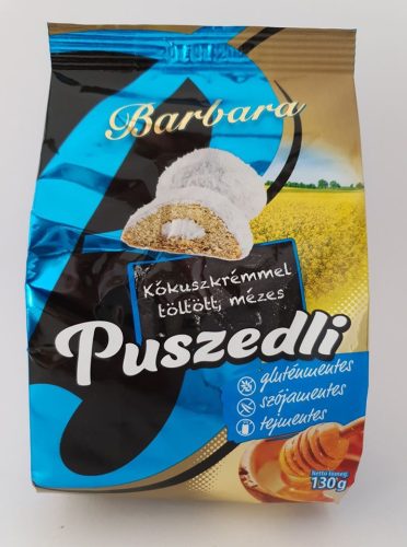 Barbara gluténmentes kókuszkrémmel töltött puszedli 130 g