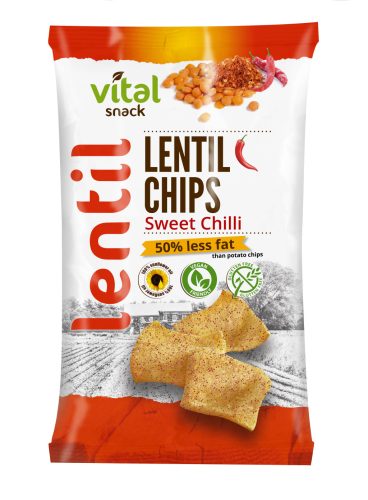 Vital lencse chips édes chili 65 g