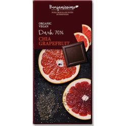   Benjamissimo bio vegán fekete csokoládé chia grapefruit 70 g