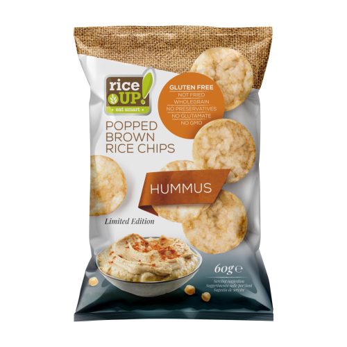 Rice Up barna rizs chips humusz ízű 60 g