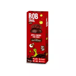 Bob Snail gyümölcs snack étcsokoládéban alma-meggy 30 g
