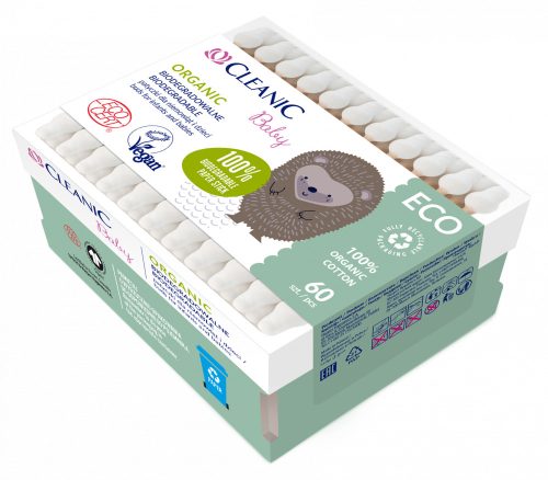 Cleanic baby eco organic biológiailag lebomló fültisztító 60 db