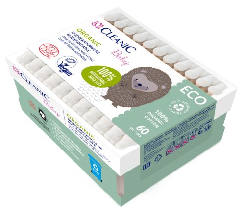 Cleanic baby eco organic biológiailag lebomló fültisztító 60 db