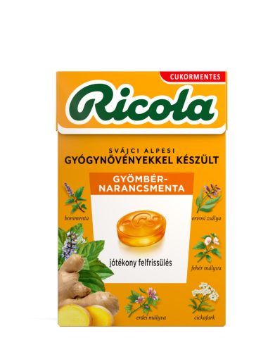 Ricola cukorka gyömbér-narancsmenta 40 g