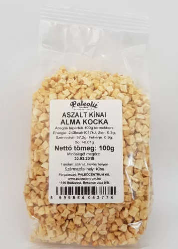 Paleolit aszalt alma kocka cukormentes kínai 100 g