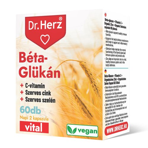 Dr.herz béta-glükán+szerves cink, szelén+c-vitamin vegán kapszula 60 db