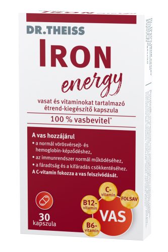 Dr.Theiss iron energy vasat és vitaminokat tartalmazó étrend-kiegészítő kapszula 30 db