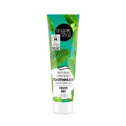   Organic Shop bio “frozen mint “ minősített fehérítő fogkrém mentával és szénnel 100 g