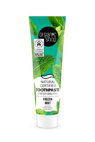 Organic Shop bio “frozen mint “ minősített fehérítő fogkrém mentával és szénnel 100 g