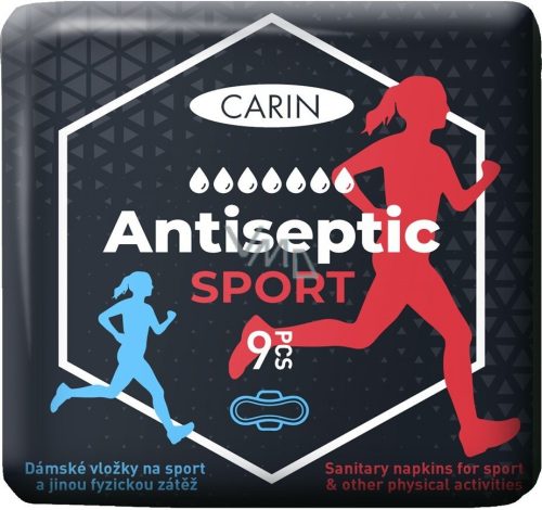 Carin antiseptic sport ultravékony szárnyas intimbetét 9 db