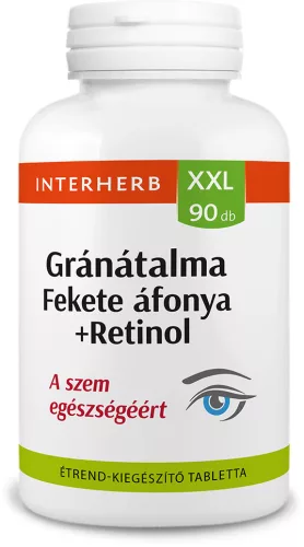 Interherb xxl gránátalma és fekete áfonya+retinol tabletta 90 db