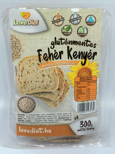 Lovediet gluténmentes fehér kenyér napraforgómaggal 300 g