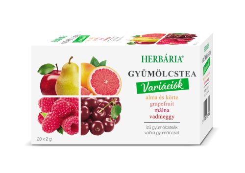 Herbária gyümölcstea mix 1 alma-körte, grapefruit, málna, vadmeggy variáció 20x2 g 40 g